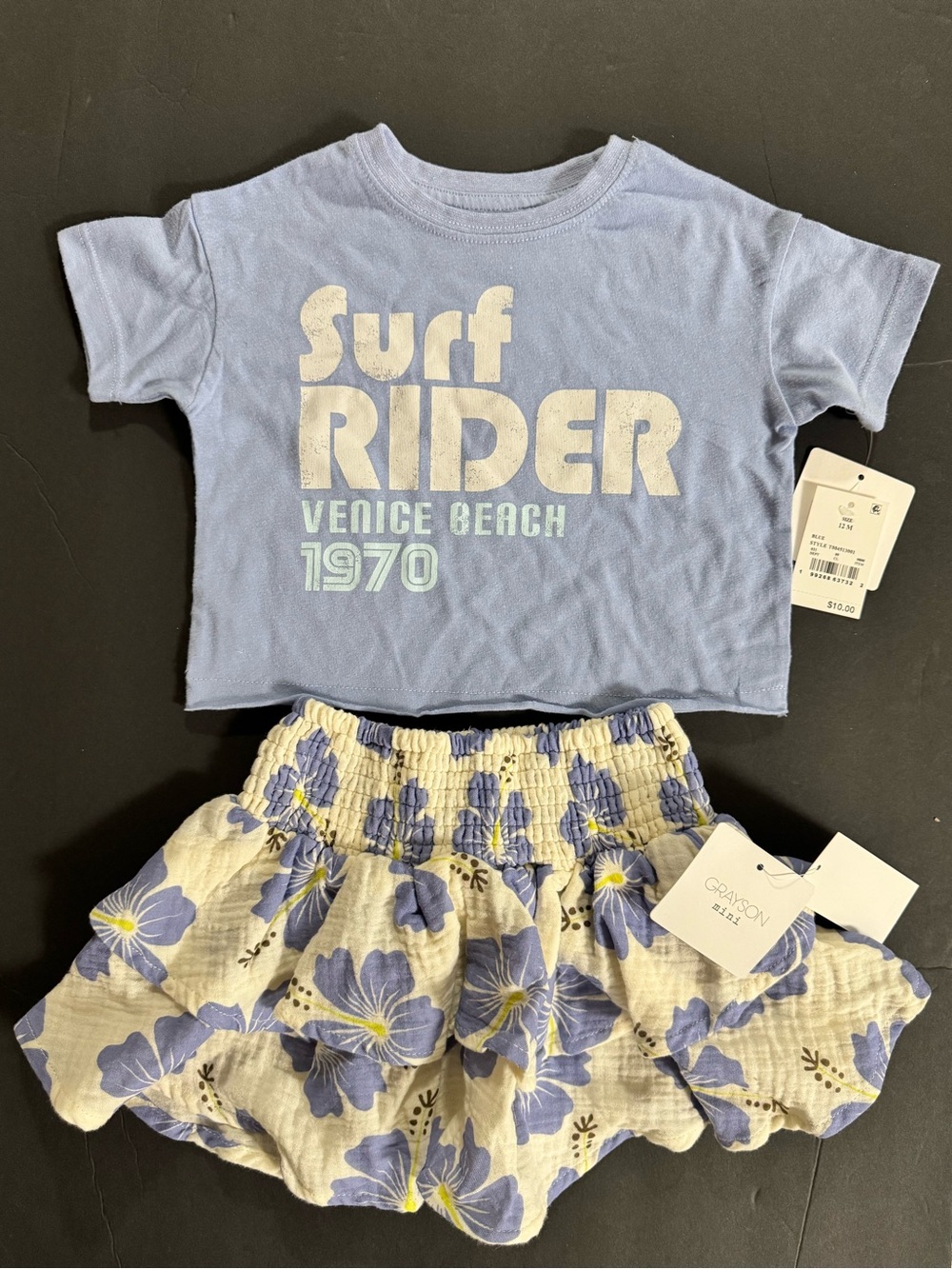 12M - Grayson Mini Crop Top & Floral Skirt